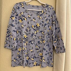 J. Jill Pima 3/4 Sleeve Scoop Neck, Relaxed Fit Tee